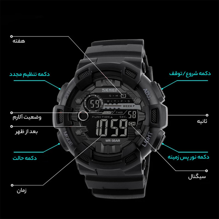 ساعت مچی دیجیتال مردانه اسکمی مدل 1243M-N2