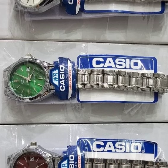 ساعت مچی زنانه دخترانه کاسیو casio کیفیت عالی پرمیوم نقره ای سبز