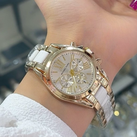 ساعت مچی دخترانه زنانه مایکل کورس Michael kors طلایی سفید