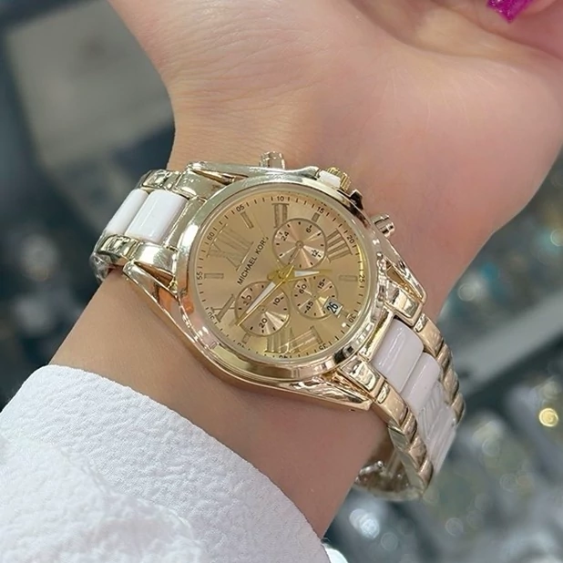 ساعت مچی دخترانه زنانه مایکل کورس Michael kors طلایی سفید