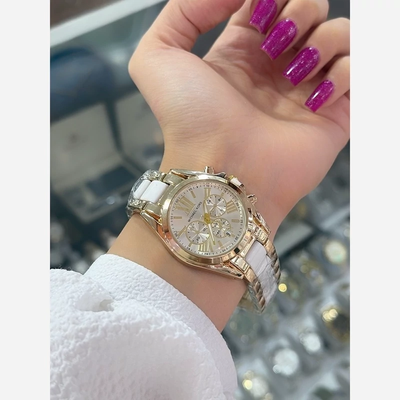 ساعت مچی دخترانه زنانه مایکل کورس Michael kors طلایی سفید