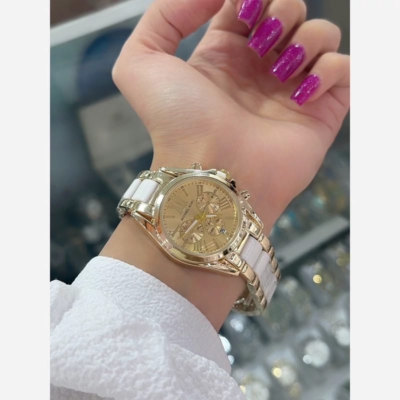 ساعت مچی دخترانه زنانه مایکل کورس Michael kors طلایی سفید