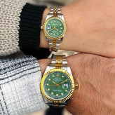ساعت رولکس مردانه و زنانه کیفیت درجه یک استیل رنگ ثابت rolex صفحه سبز