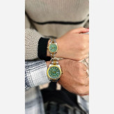 ساعت رولکس مردانه و زنانه کیفیت درجه یک استیل رنگ ثابت rolex صفحه سبز