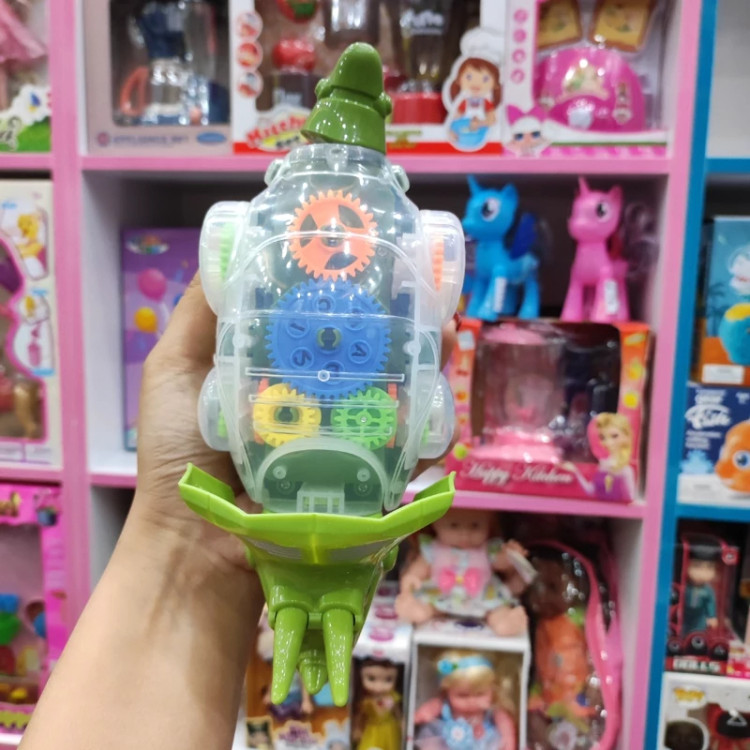 اسباب بازی دایناسور چرخ دنده ای سبز موزیکال و حرکتی قبل از ثبت موجودی بگیرید