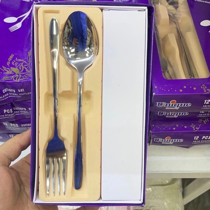 قاشق و چنگال یونیک(6 عدد قاشق و 6 عدد چنگال)مدل دسته را در گفتگو انتخاب کنید