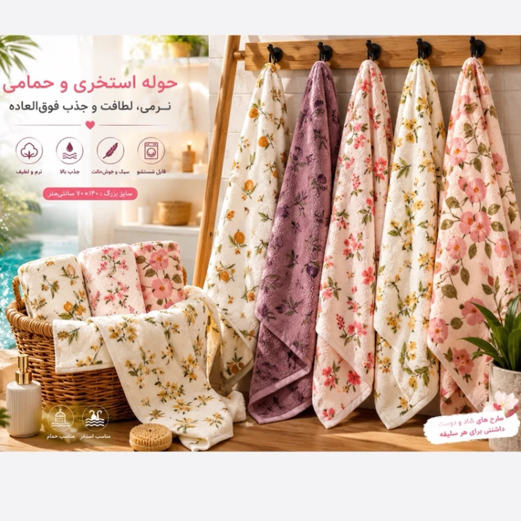 حوله حمام (استخری) کیفیت عالی گرم بالا ضخیم و نرم و لطیف