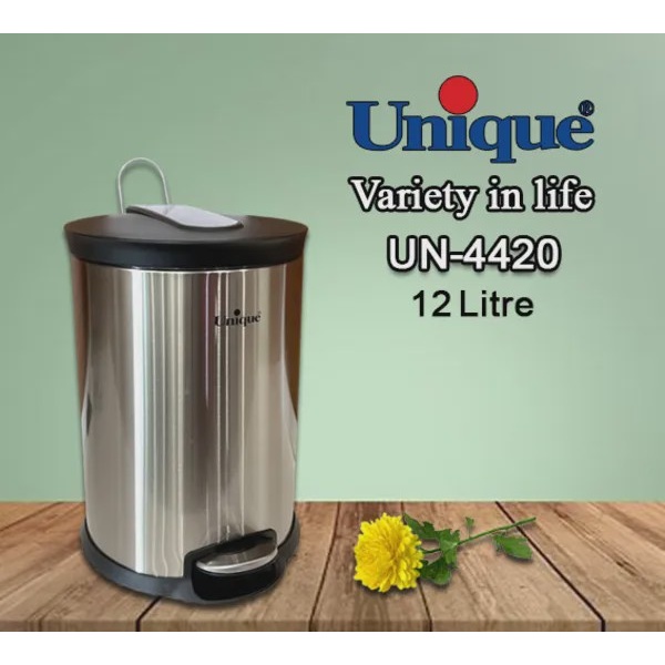 سطل زباله استیل 12لیتری یونیک