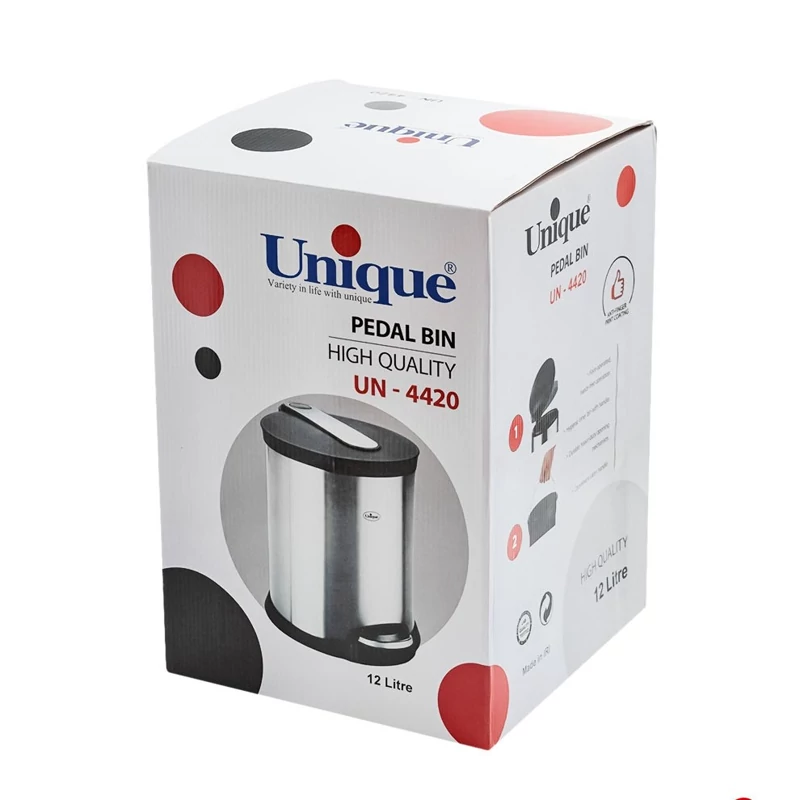سطل زباله استیل 12 لیتر با آرام بند یونیک UN-4420