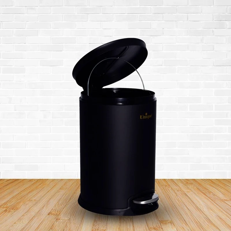 سطل زباله 12 لیتری مشکی یونیک کد 4220 به همراه آرام بند