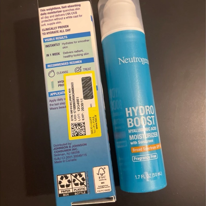 کرم ضد آفتاب و مرطوب کننده هیالورونیک اسید نوتروژینا Hydro Boost