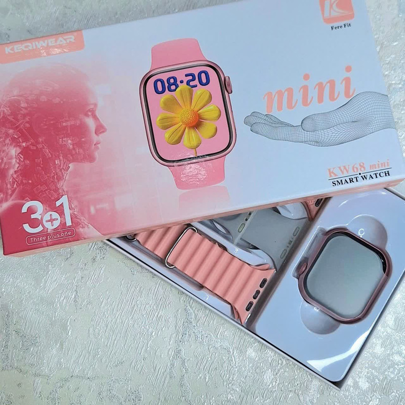 ساعت هوشمند کیکویر ۴۴ میلی متری مدل KW68 Mini با بند سیلیکونی