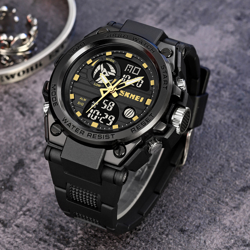 ساعت مچی عقربهای کوارتز مردانه اسکمی مدل 2031-BLK-GD-2