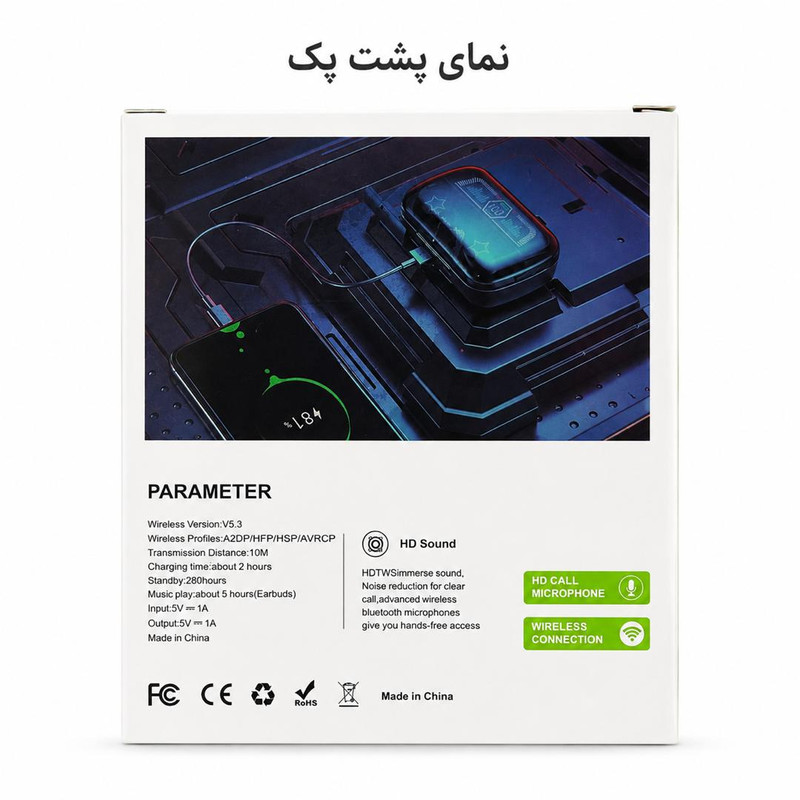 هدفون بلوتوثی موزیک آپولو مدل TWS 7-GEN V5.3