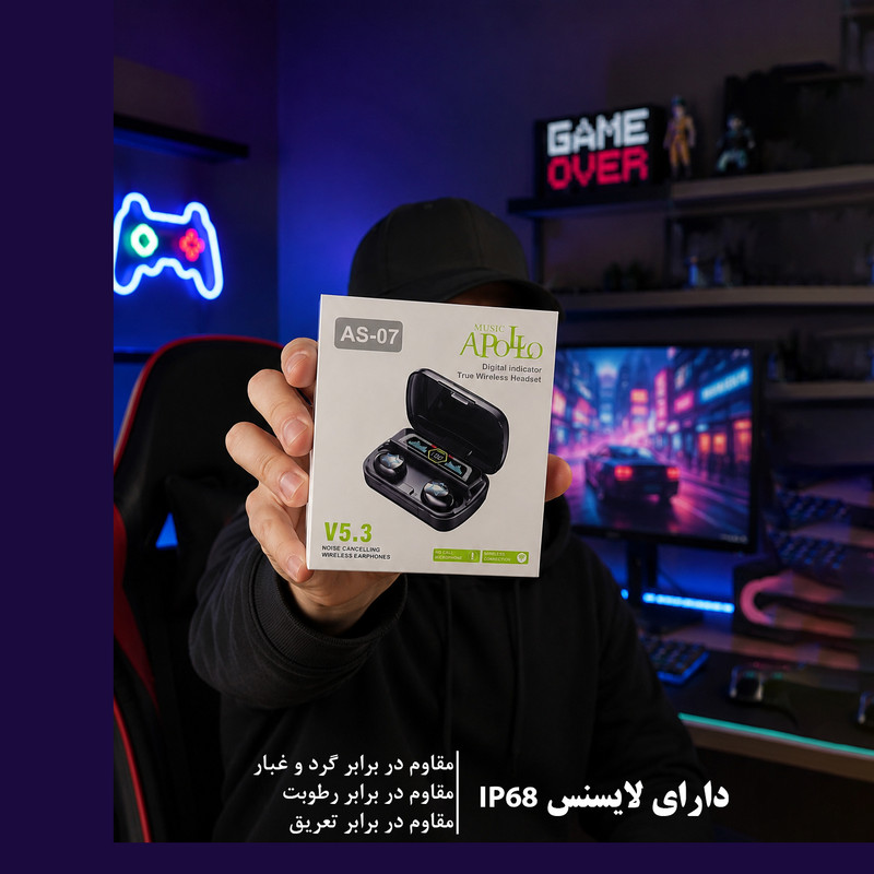 هدفون بلوتوثی موزیک آپولو مدل TWS 7-GEN V5.3