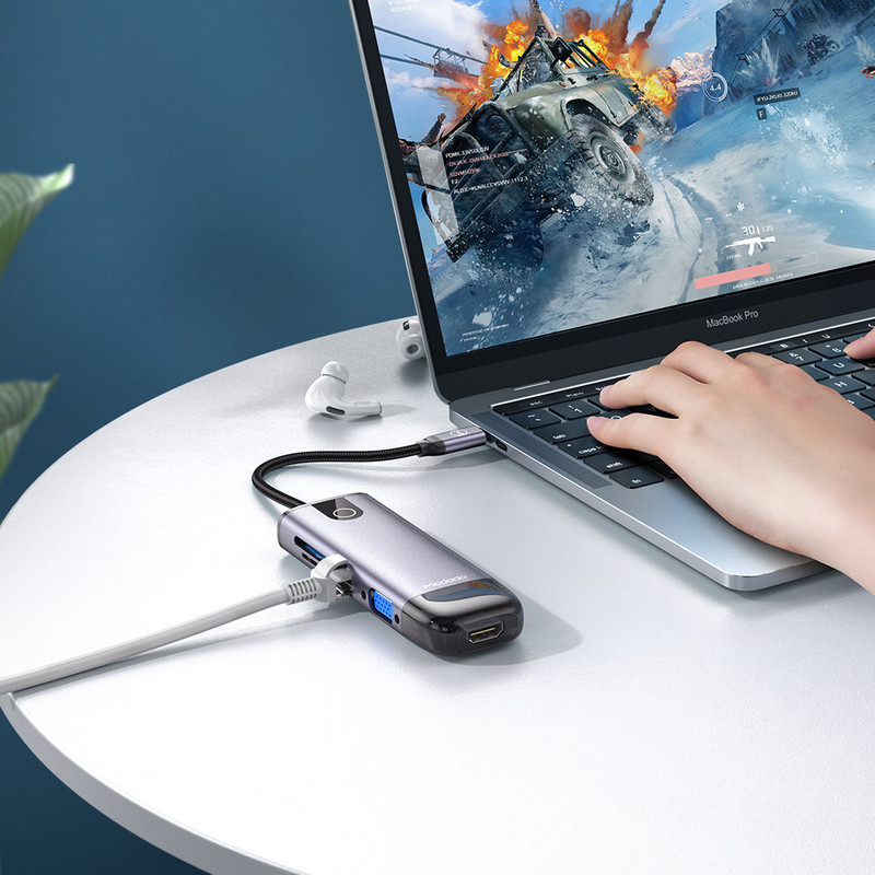 هاب 10 پورت USB-C مک دودو مدل HU-7420