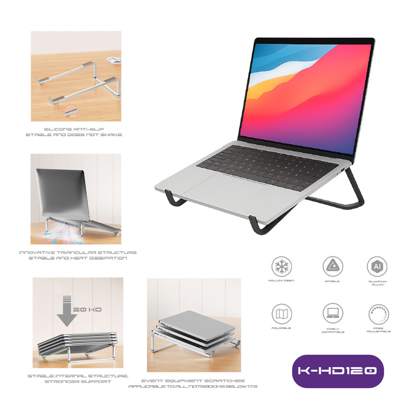 پایه نگهدارنده مینیمال لپ تاپ کلومن مدل K-HD120