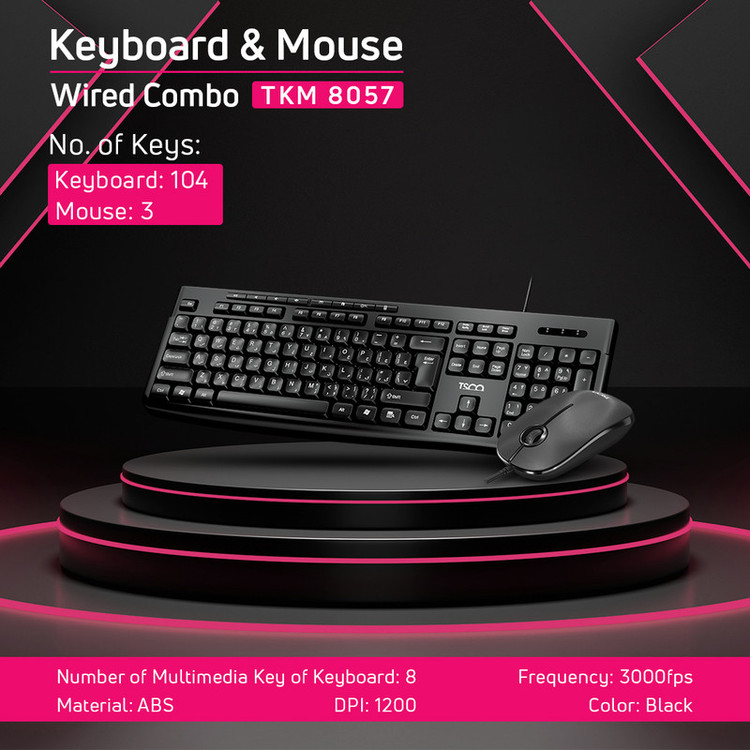 کیبورد و ماوس باسیم تسکو مدل TKM 8057