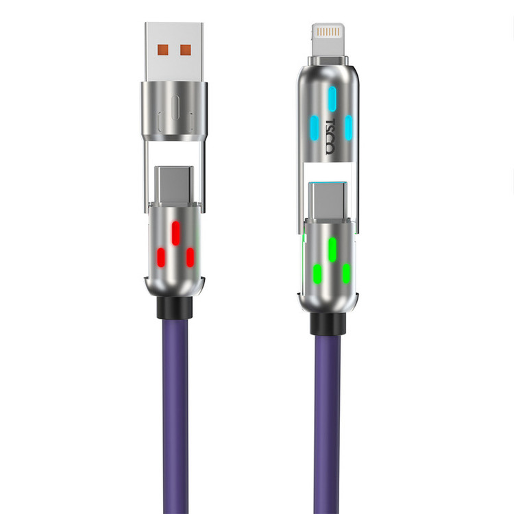 کابل تبدیل USB/USB-C به لایتنینگ/USB-C تسکو مدل GCA 60 W طول 2 متر