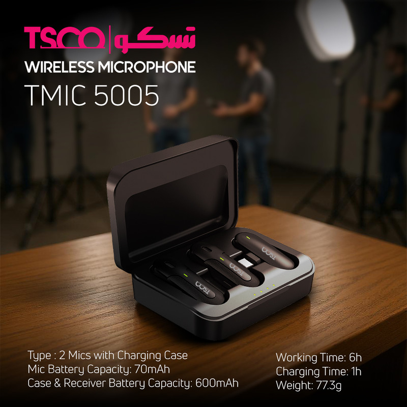 ست میکروفون بی سیم تسکو مدل TMIC 5005 با درگاه اتصال TYPE C