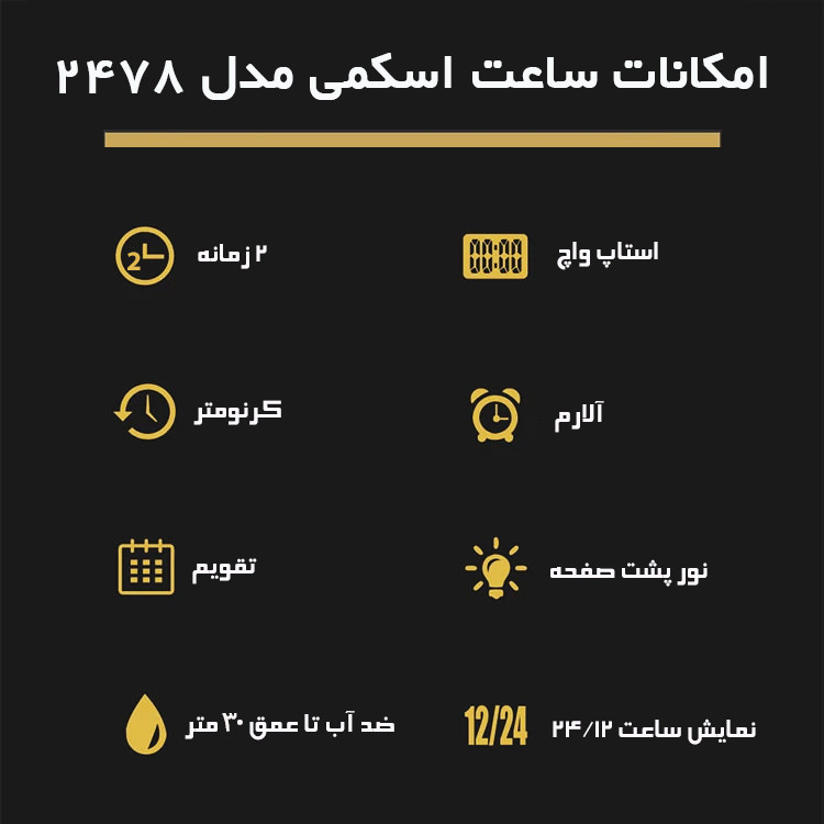 ساعت مچی دیجیتال مردانه اسکمی مدل 2478 SI