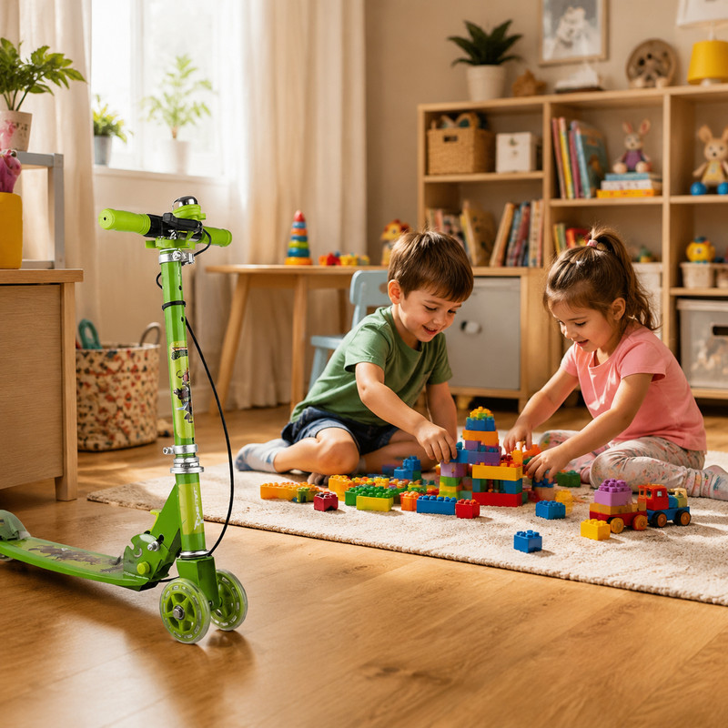 اسکوتر کودک رجال مدل چهارچرخ ترمزدار فلزی کد RJL ظرفیت وزنی 70 کیلوگرم