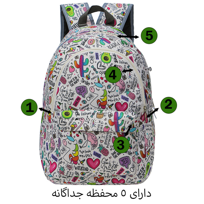 کوله پشتی توریث مدل ERF-3698 به همراه جامدادی