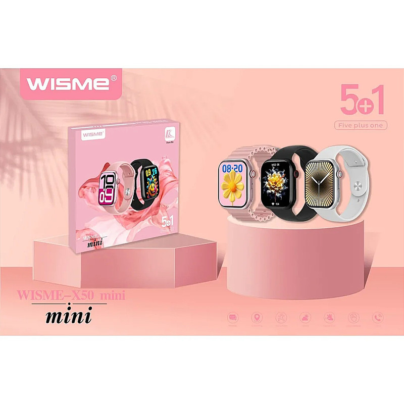 ساعت هوشمند 38 میلیمتری ویسمی مدل X50 MINI با بند سیلیکونی
