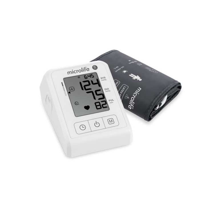 فشارسنج بازویی دیجیتال مایکرولایف مدل BP B1 Classic با قابلیت تشخیص آریتمی، نمایش میانگین نتایج و ذخیره 30 رکورد اندازهگیری، مناسب بازو 22 تا 42 سانتیمتر و دارای تاییدیه CE