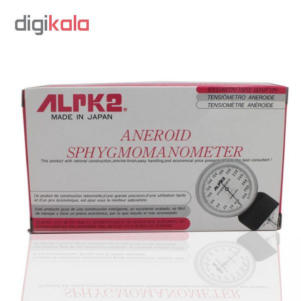 فشارسنج عقربهای آلپیکادو مدل ALPK2 با کاف بازویی 32 سانت، دقت 3 میلیمتر جیوه، نمایش میانگین نتایج، صفحه نمایش خوانا، به همراه گوشی پزشکی FT-801 و کیف حمل