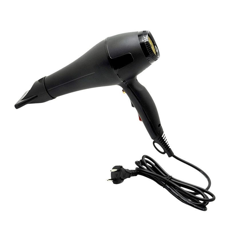 سشوار حرفهای مدل 1010 با توان 9000 وات، موتور AC، تنظیمات دما و سرعت دو حالته، سری صافکننده و متمرکزکننده باریک، وزن 650 گرم، مناسب آرایشگاهی و روزمره