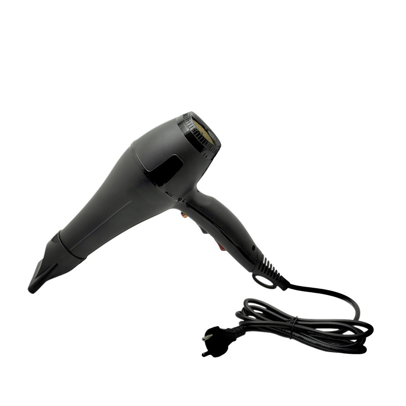 سشوار حرفهای مدل 1010 با توان 9000 وات، موتور AC، تنظیمات دما و سرعت دو حالته، سری صافکننده و متمرکزکننده باریک، وزن 650 گرم، مناسب آرایشگاهی و روزمره