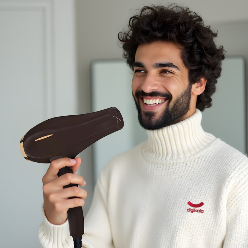 سشوار حرفهای مدل 9000w با موتور AC پرقدرت، دو سرعت، سه حالت گرمایشی، عملکرد یونیزاسیون، پخش یکنواخت گرما، طراحی ارگونومی، کمصدا، همراه با سری متمرکز کننده
