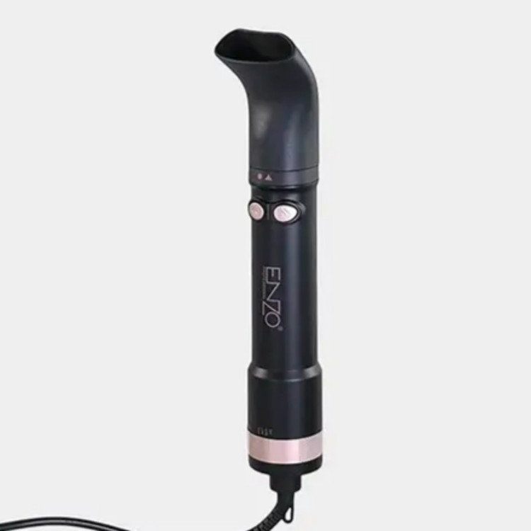 سشوار برسدار چرخشی انزو پروفیشینال مدل EN-760 7in1 با توان 1500 وات، موتور DC براشلس، تنظیمات دما و سرعت دو حالته، تکنولوژی آیونیک، سریهای متنوع و کیف نگهدارنده، مناسب استفاده خانگی و حرفهای