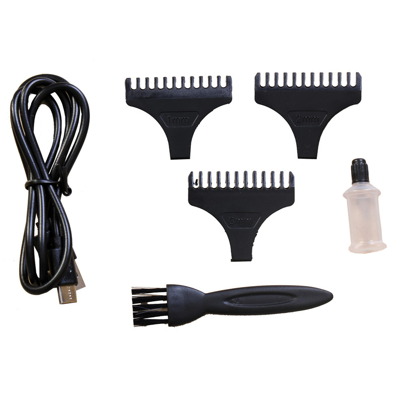 ماشین اصلاح موی صورت و بدن دی اس پی مدل CORDLESS SUPER، صفر زن، تیغه تیتانیوم پیشرفته، اصلاح به صورت تریم، باتری قابل شارژ با شارژ سریع، همراه با 3 شانه، کابل شارژ USB، برس تمیزکننده و روغن