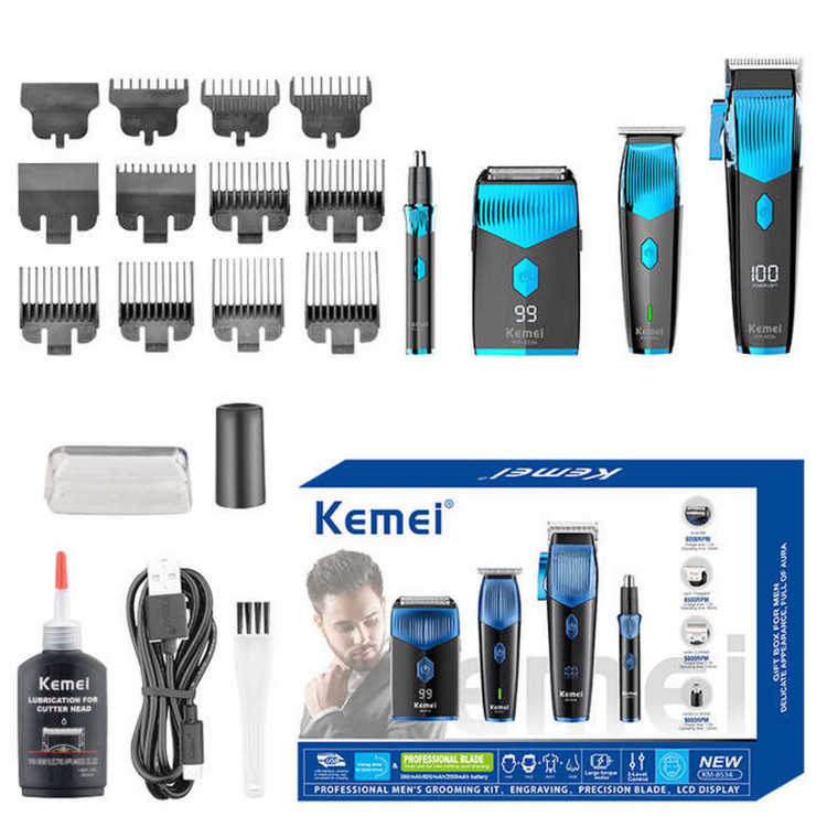 ماشین اصلاح موی سر و صورت کیمی مدل KM-8534 مجموعه 4 عددی