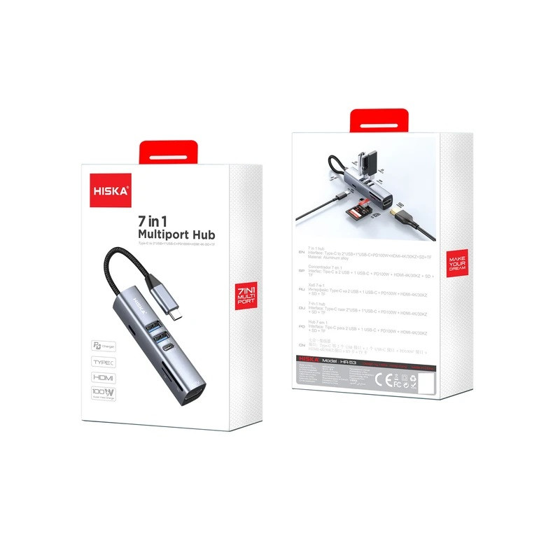 هاب 7 پورت USB-C هیسکا مدل HR-53
