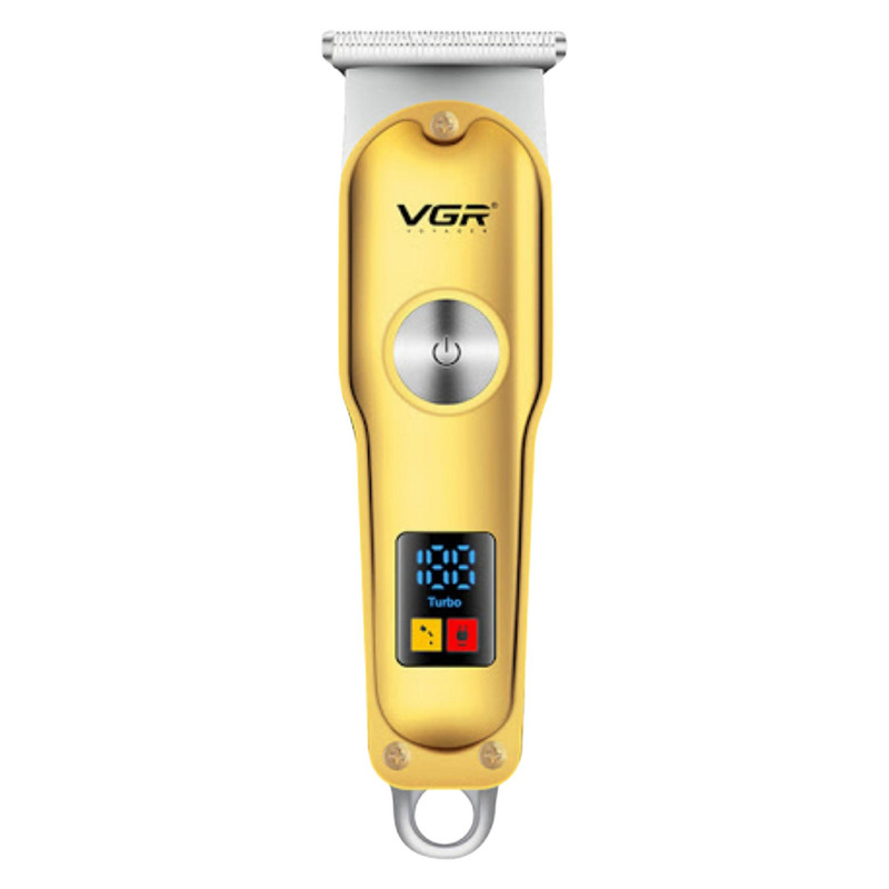 ماشین اصلاح موی سر و صورت وی جی ار مدل V-290 با تیغه استیل ضد زنگ، نمایشگر دیجیتال، قابلیت دو سرعته، منبع تغذیه برق و شارژ، سه شانه اصلاح 1 تا 3 میلیمتر، مدت زمان استفاده 120 دقیقه و شارژ 90 دقیقه