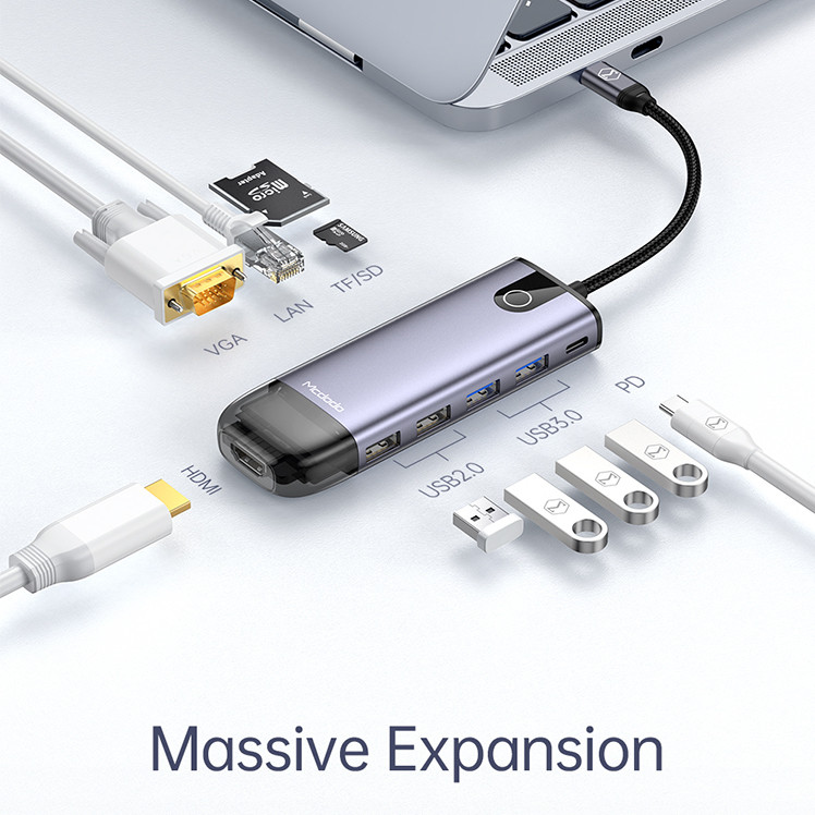 هاب 10 پورت USB-C مک دودو مدل HU-742