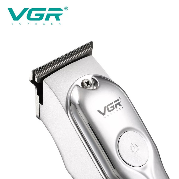 ماشین اصلاح موی سر و صورت وی جی ار مدل V-071 با تیغه دوار روکش الماس، موتور 8500 دور در دقیقه، باتری 600 میلیآمپر ساعت، شارژ USB، استفاده خشک و مرطوب و شانه قابل تنظیم دستی