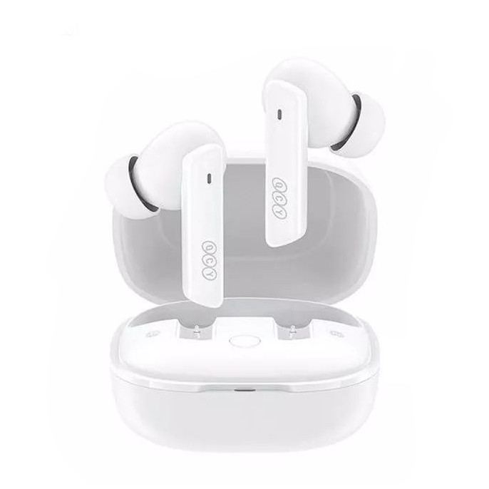 هدفون بلوتوثی کیو سی وای مدل Melobuds ANC HT05 با نویز کنسلینگ فعال (ANC)، درگاه شارژ USB Type-C، پشتیبانی از شارژ سریع، تکنولوژی حذف باد، مقاوم در برابر رطوبت و عرق