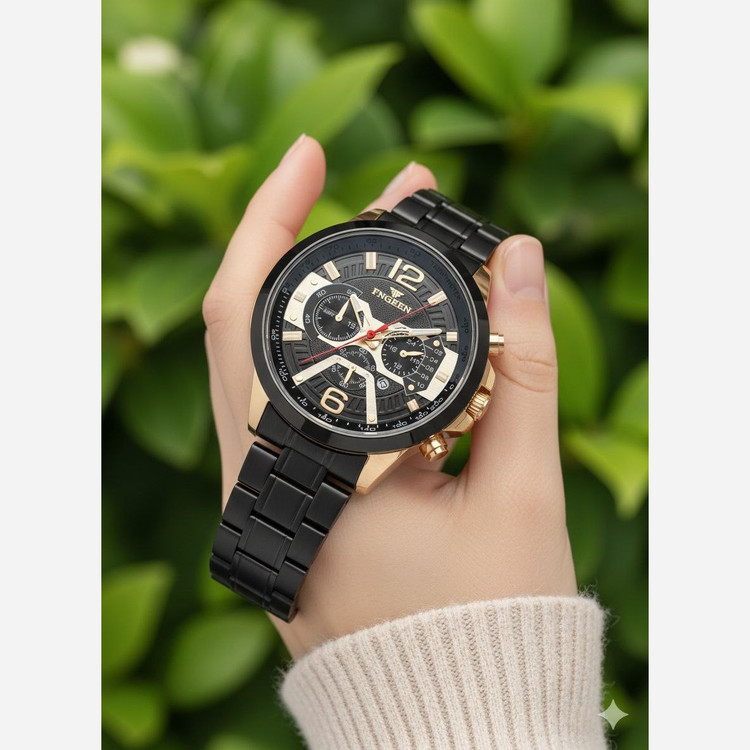 ساعت مچی مردانه اورجینال فنجین رنگ ثابت ضداب دارای روز شمارکیفیت عالیFNGEEN