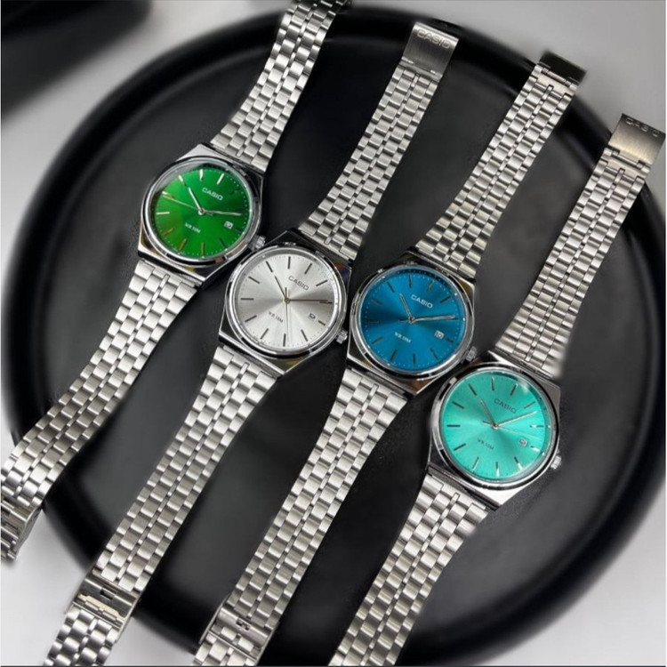 ساعت مچی مردانه کاسیوCASIO وینتیج صفحه رنگ بندی بند استیل رنگ ثابت کد2463
