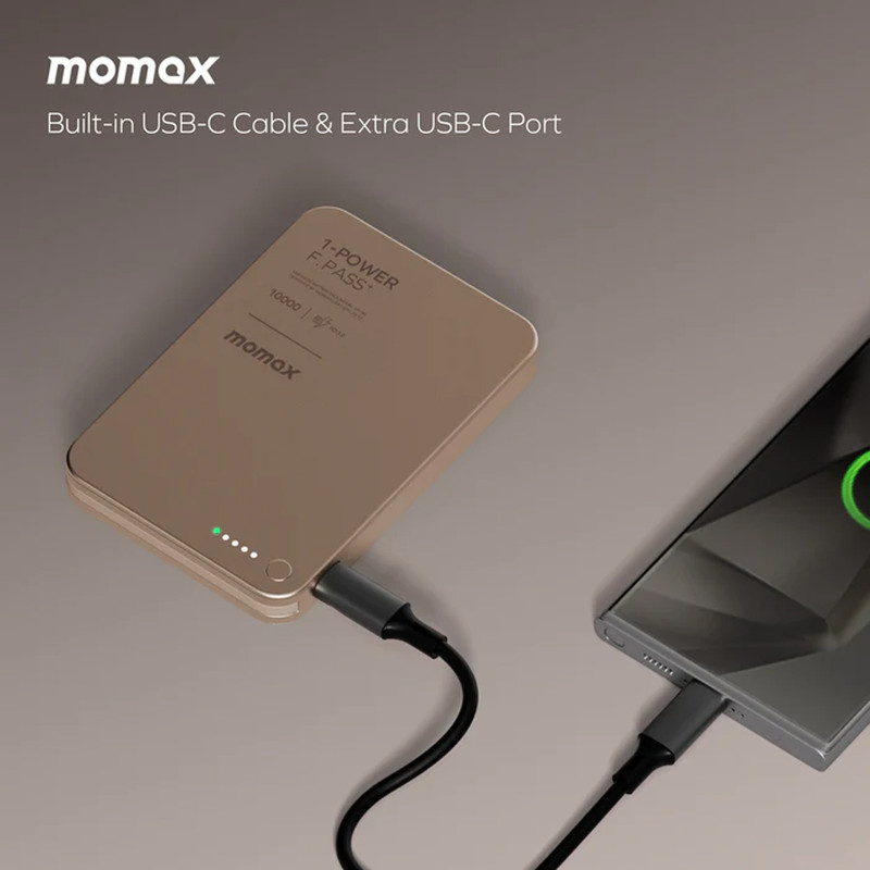 پاوربانک بیسیم 30 وات مومکس مدل IP158 ظرفیت 10000 میلیآمپرساعت