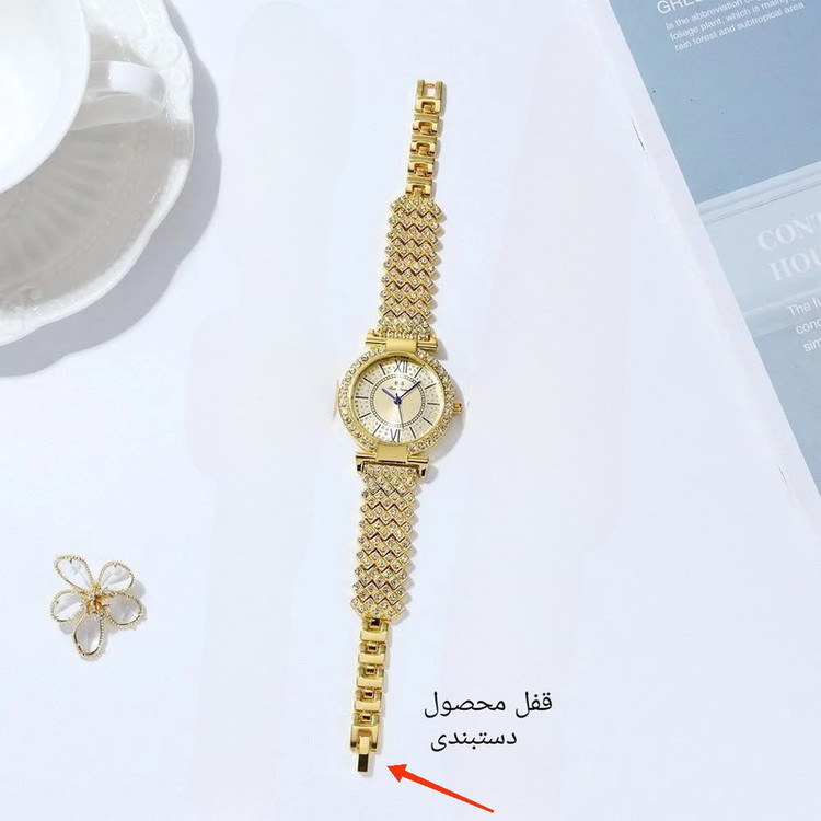 ساعت مچی عقربه ای زنانه مدل فول نگین