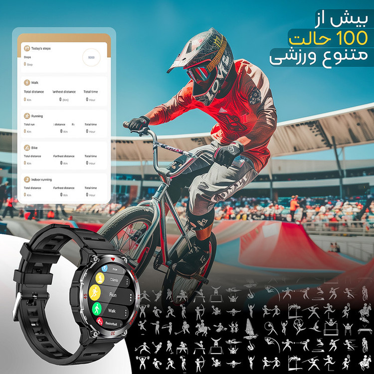 ساعت هوشمند 48 میلی متری لونکس مدل C22ULTRA با بند سیلیکونی