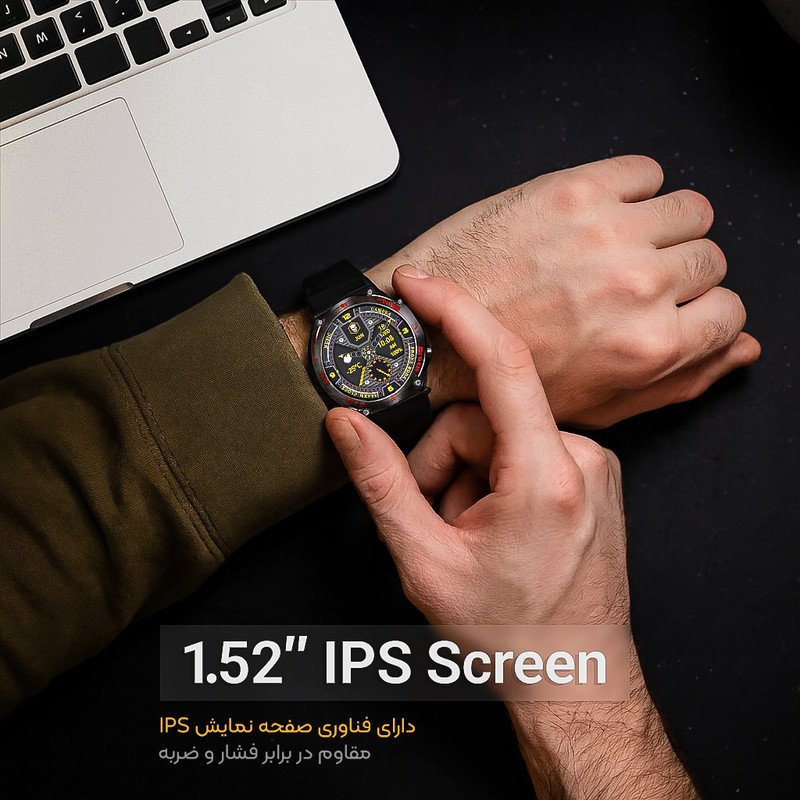 ساعت هوشمند 47 میلی متری لونکس مدل C22-Ultra2026 با بند سیلیکونی