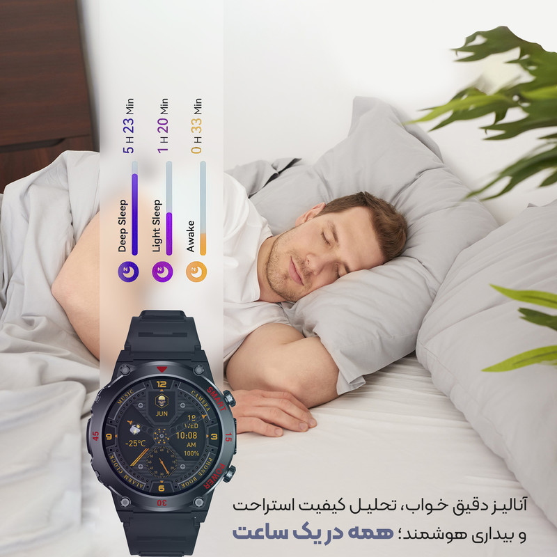 ساعت هوشمند 47 میلی متری لونکس مدل C22-Ultra2026 با بند سیلیکونی