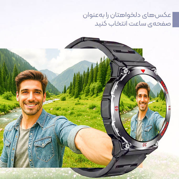 ساعت هوشمند 47 میلی متری لونکس مدل C22-Ultra2026 با بند سیلیکونی