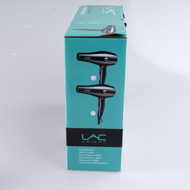 سشوار حرفهای 2200 وات لایچی مدل L-9050، موتور AC، وزن 990 گرم، المنت فلز، دارای سری متمرکزکننده باریک با ویژگی صافکنندگی، با قابلیت باد سرد